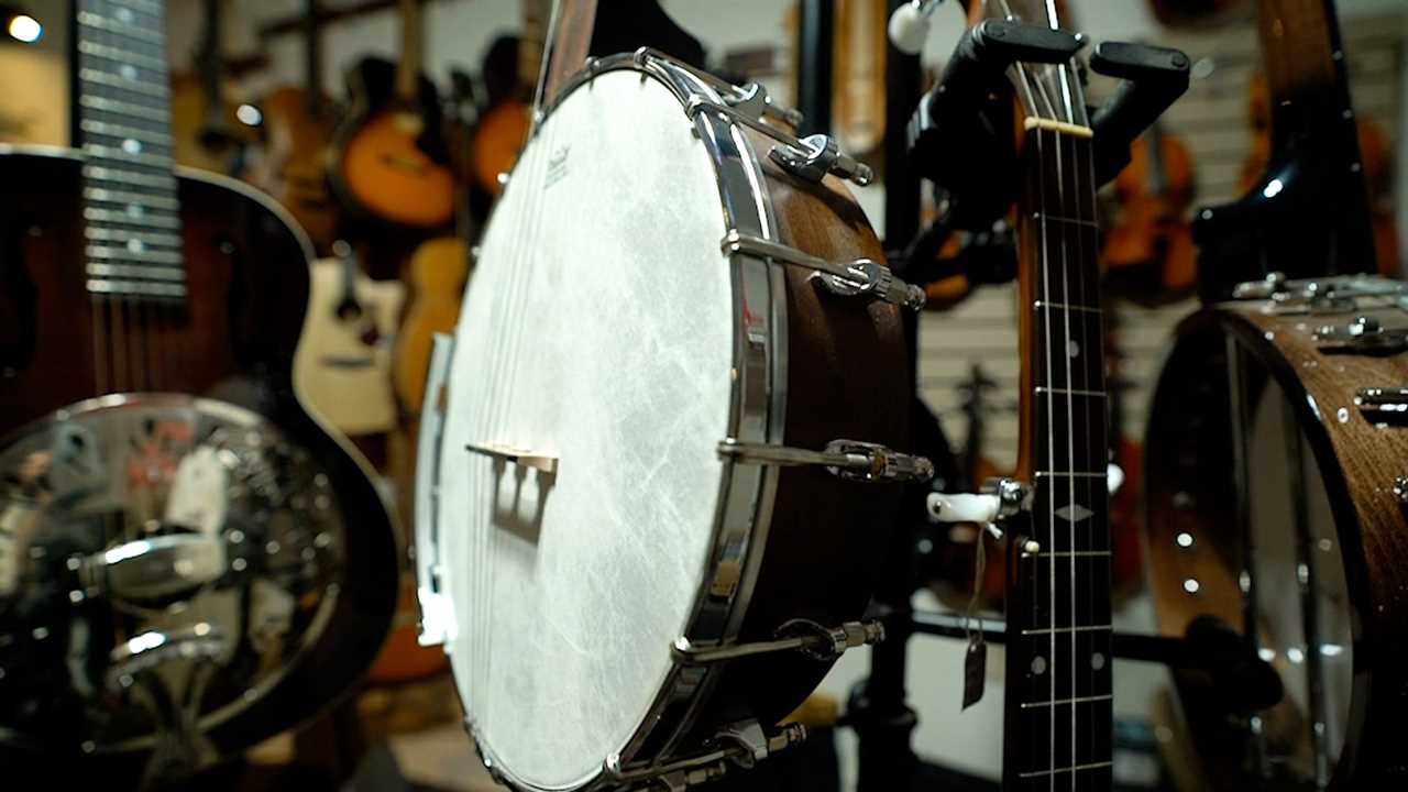 The instruments for sale at Shelburne's Randolin Music include banjos, guitars, mandolins, ukuleles, and more.