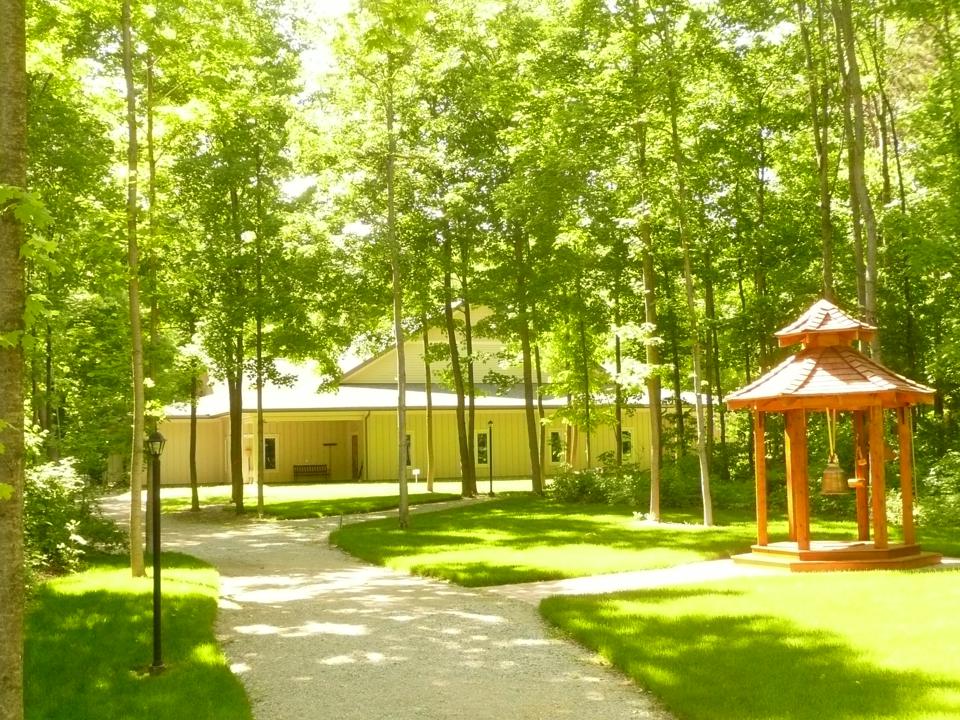 Meditation hall with bell