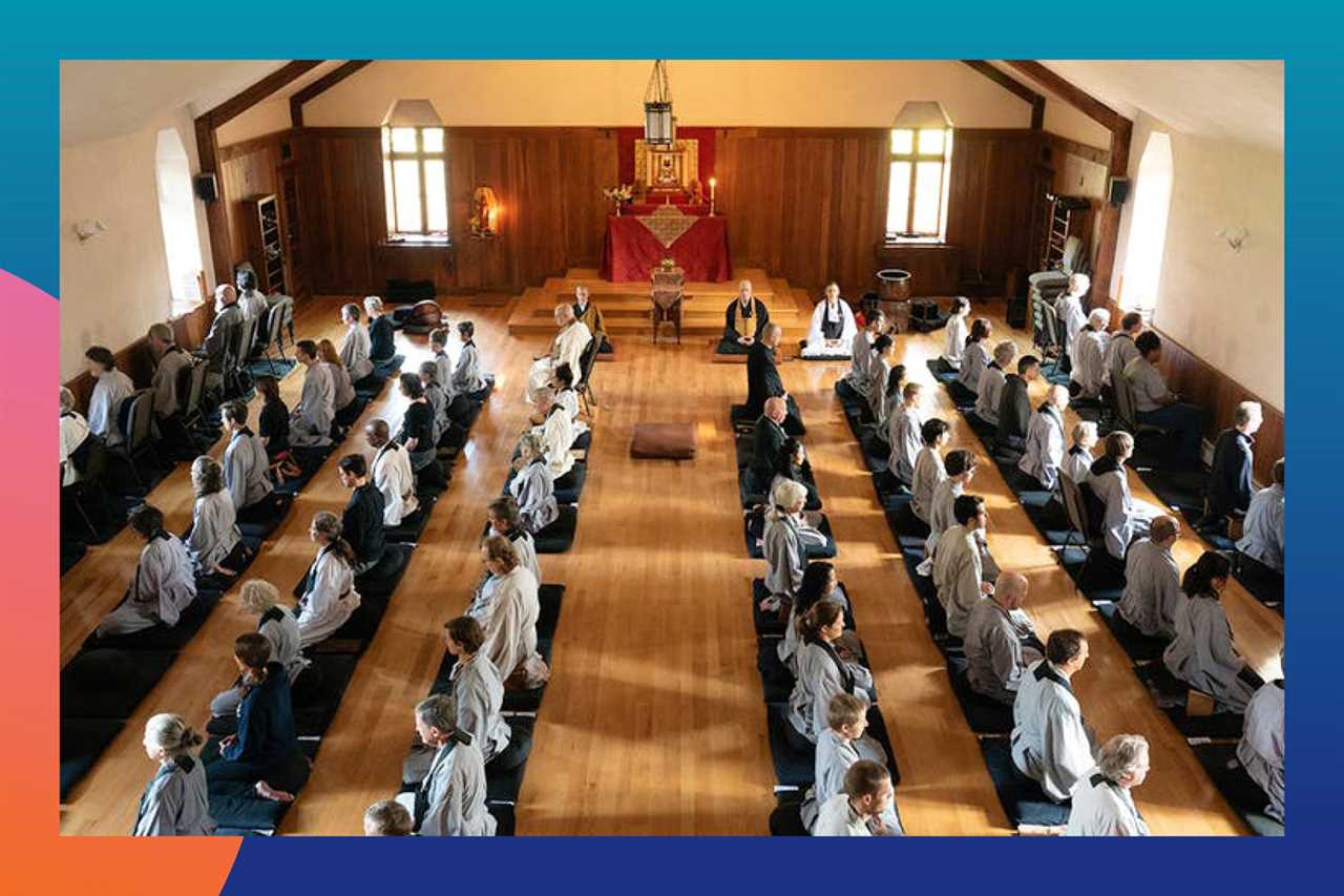 Participants practice zazen, the form of meditation at the very heart of Zen practice, at Zen Mountain Monastery in the Catskills.