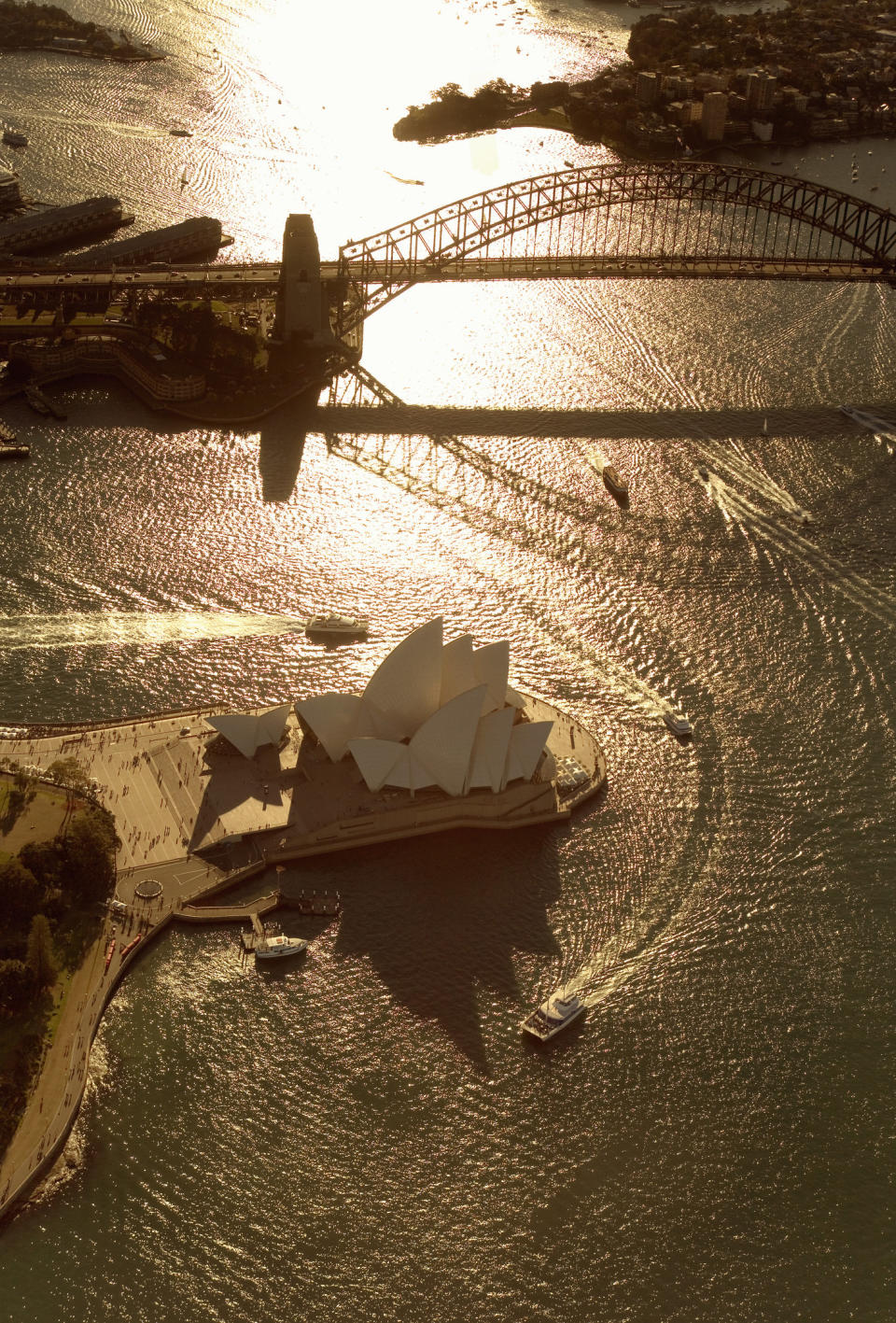 An aerial view of Sydney Harbour